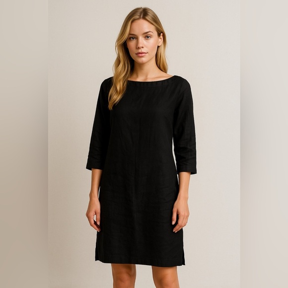 Studio 412 Linen Shift Dress Size Small Color Black - Picture 1 of 5